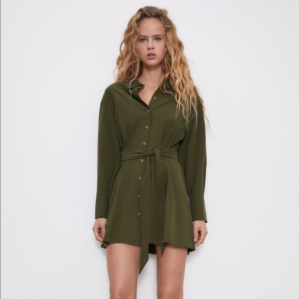 Zara Belted Shirt Dress